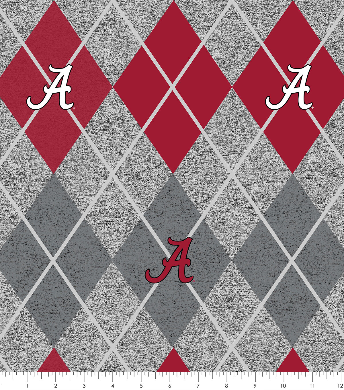 Alabama College Fleece Fabric Heather Argyle
