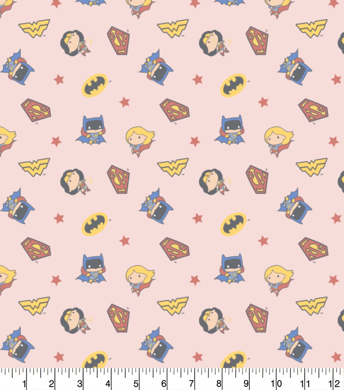 DC Comics Cotton Fabric Girl Heroes Toss