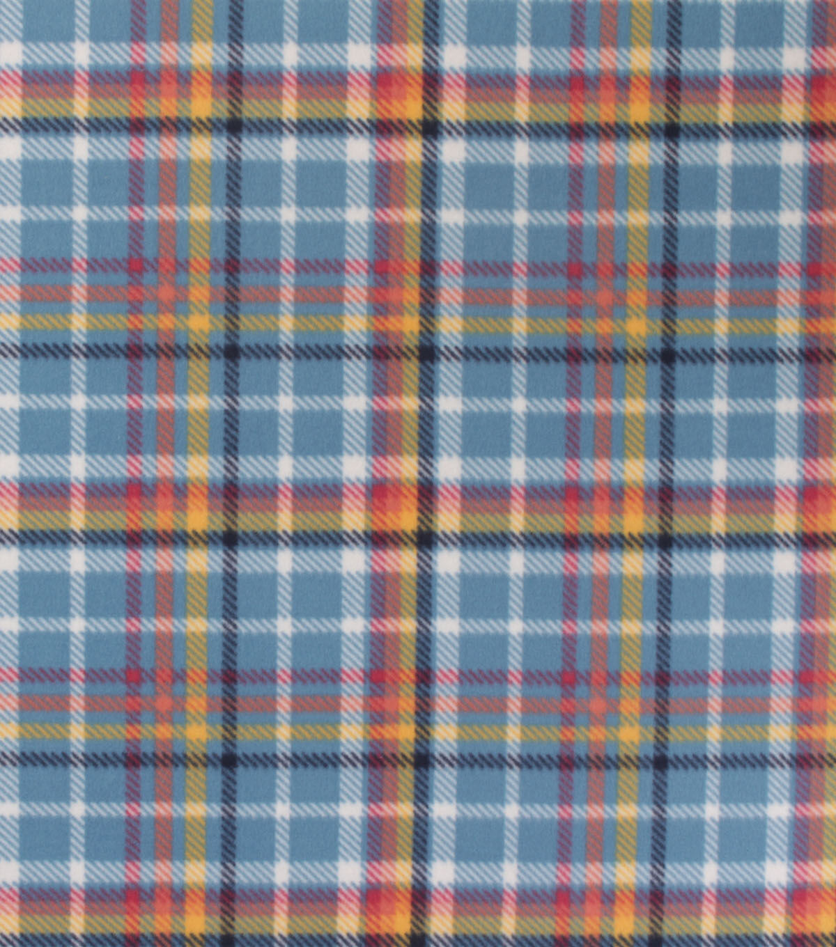 Rainbow Plaid On Aqua Blizzard Fleece Fabric