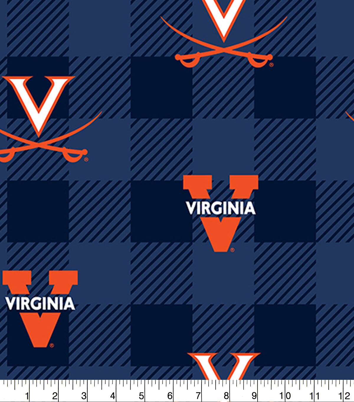 University of Virginia Cavaliers Fleece Fabric Buffalo Check