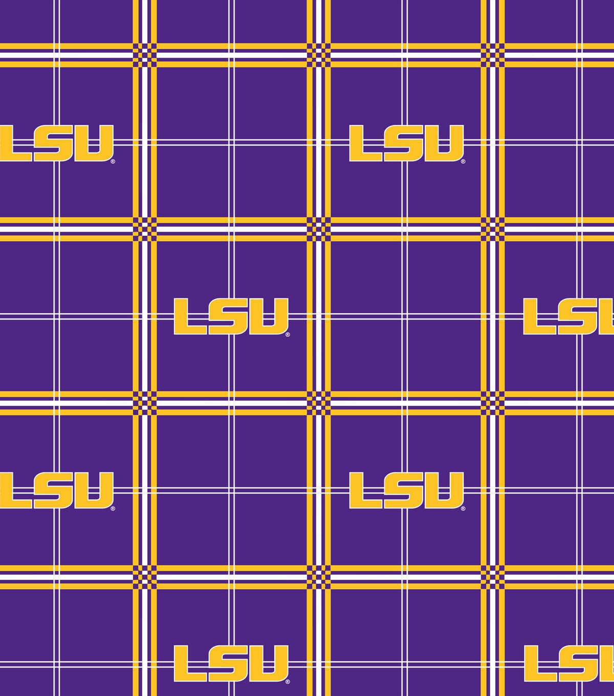 Louisiana State University Tigers Flannel Fabric 42