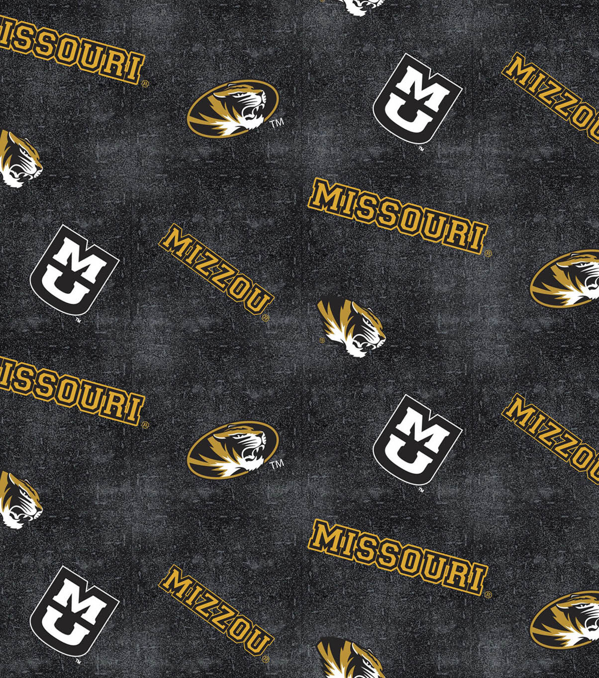 University of Missouri Tigers Flannel Fabric 42