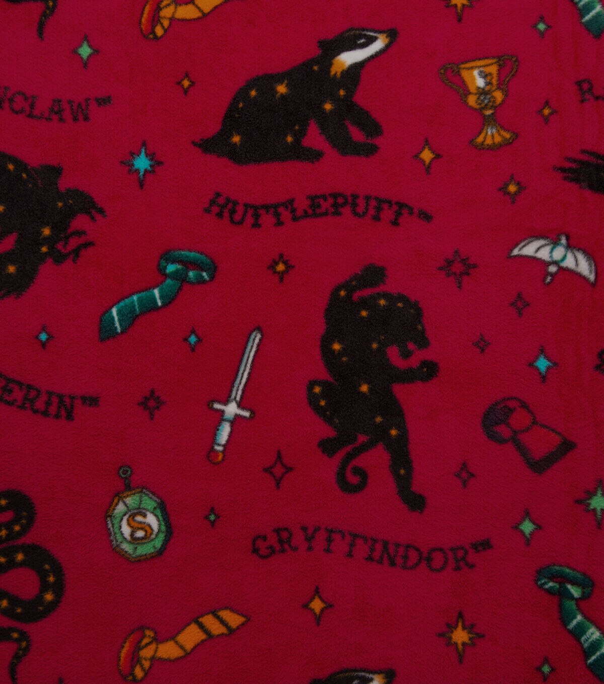 Harry Potter Houses Iconography Fleece Fabric