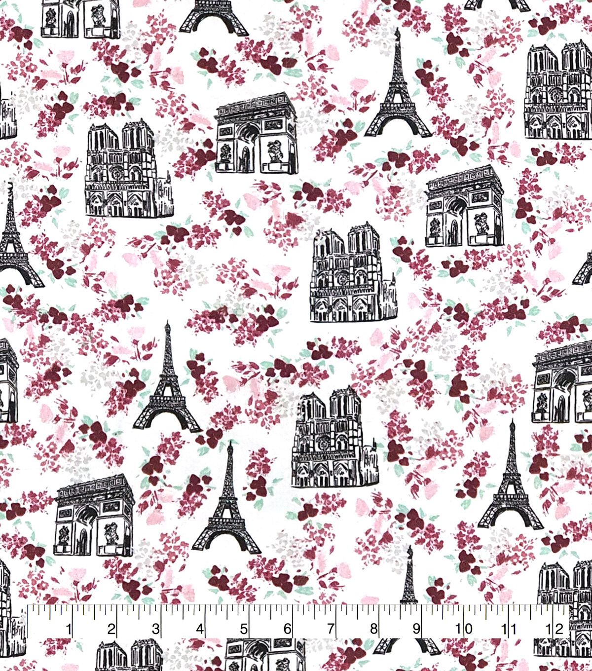 Paris Floral Architecture Super Snuggle Flannel Fabric