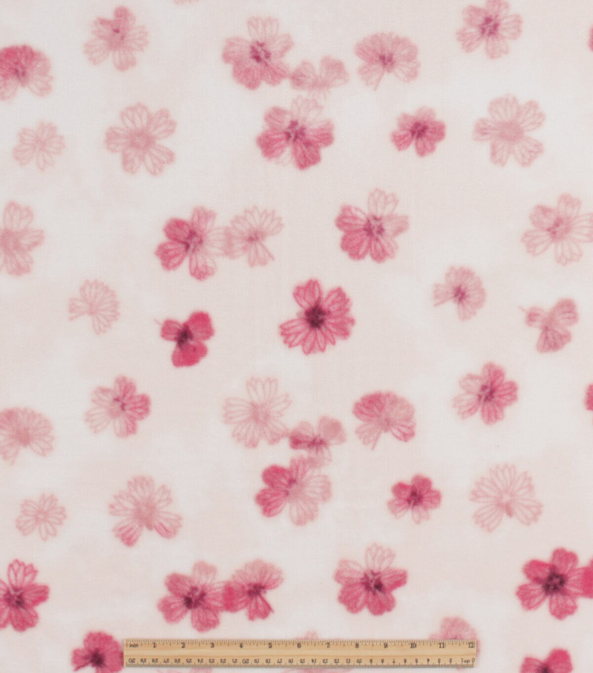 Pink Watercolor Floral Anti Pill Fleece Fabric
