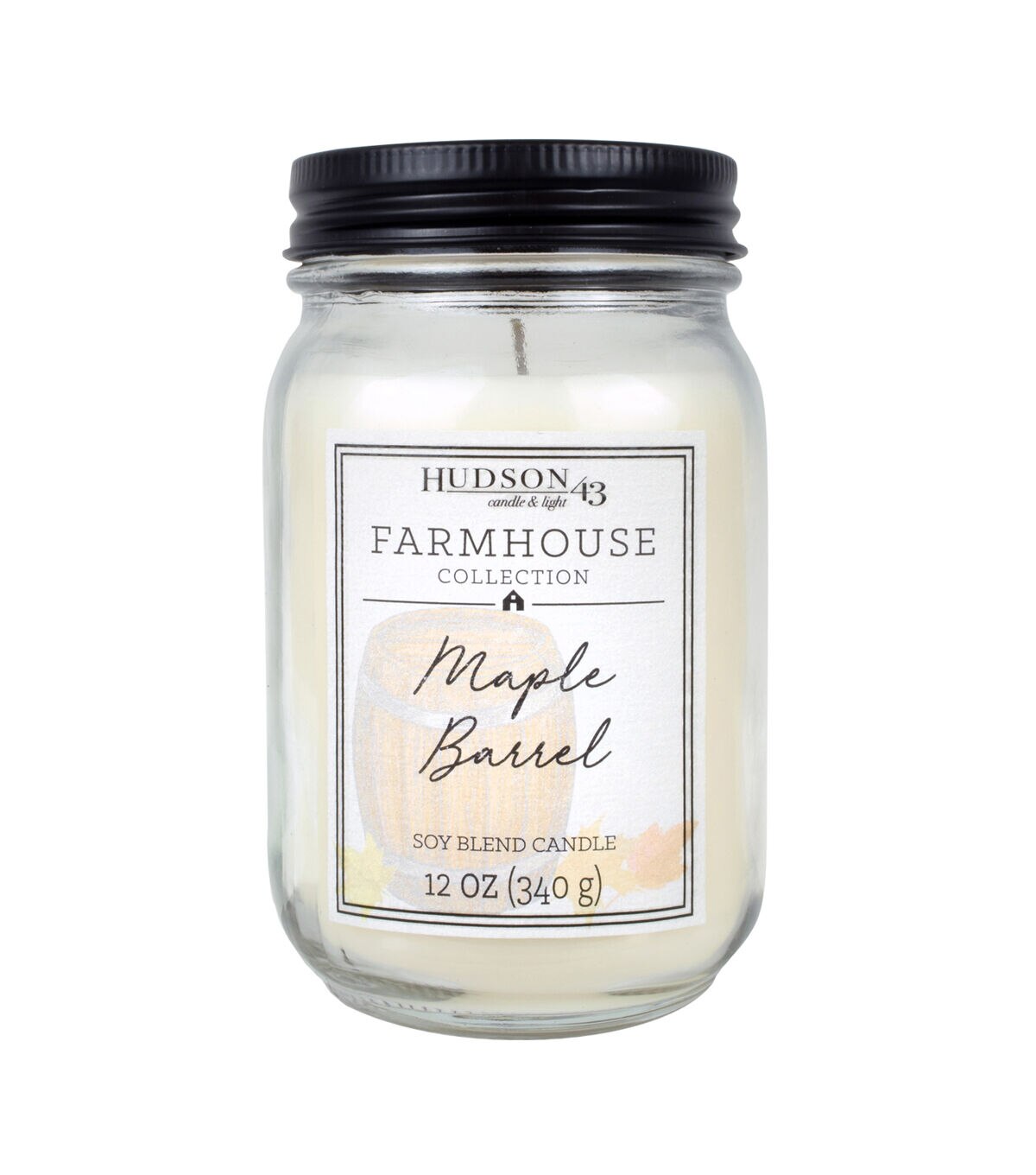 12oz Maple Barrel Scented Mason Jar Candle by Hudson 43