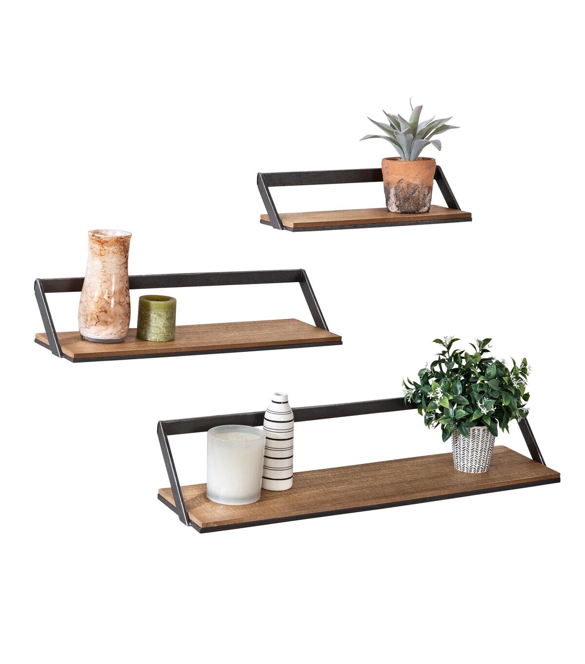 Honey Can Do Set of Three Metal Decorative Shelf
