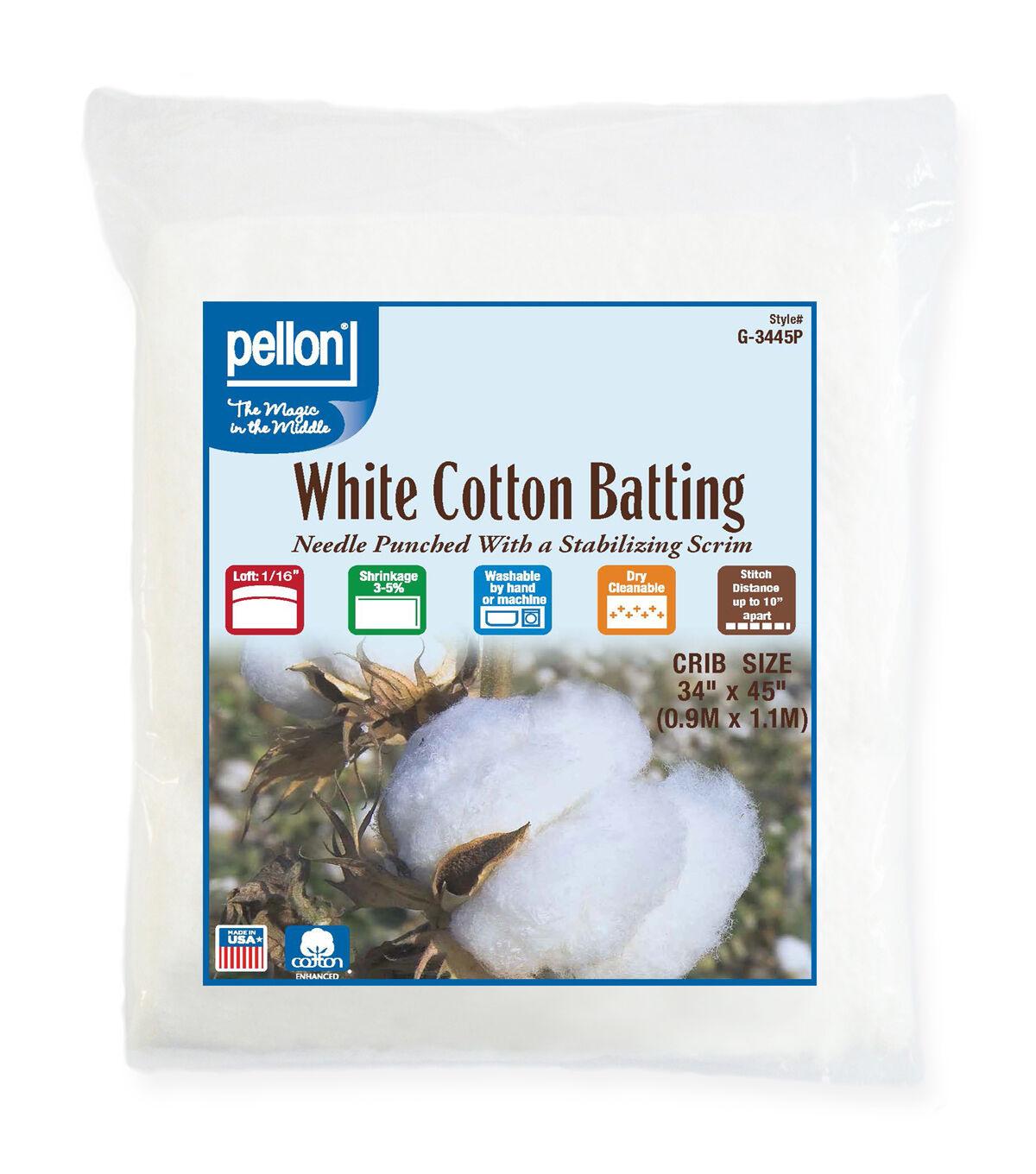 Pellon White Cotton Batting 34