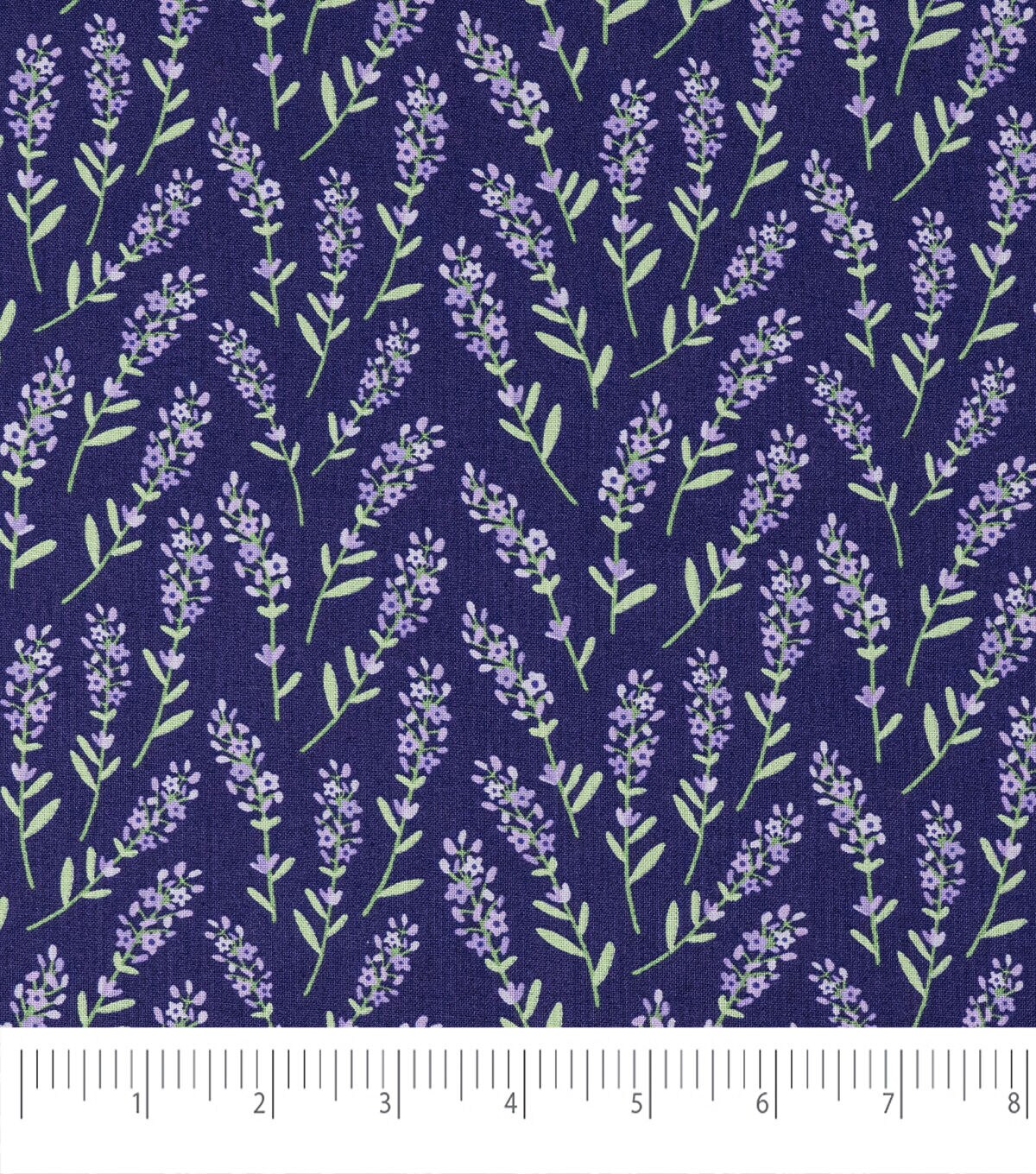 Singer Purple Lilac on Blue Quilt Cotton Fabric