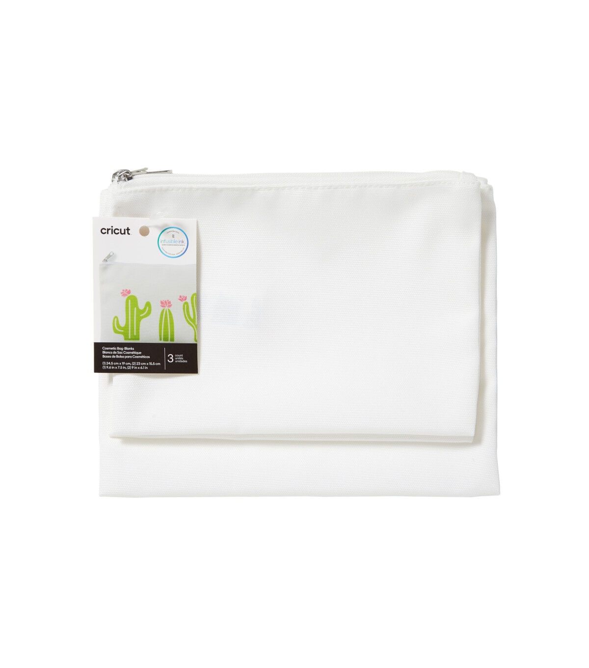Cricut 3ct Linen Infusible Ink Cosmetic Bag Blanks