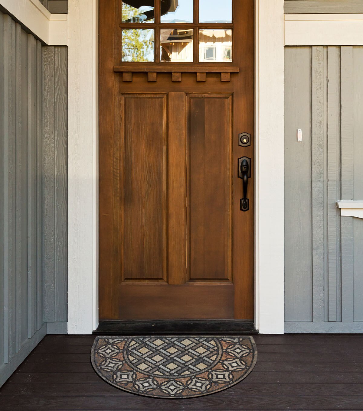 Deco Tile Slice Doormat Brown 1'11