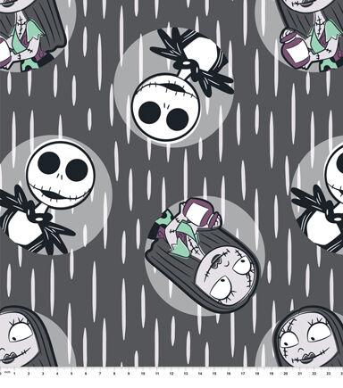 Nightmare Before Christmas Midnight Badge Fleece Fabric