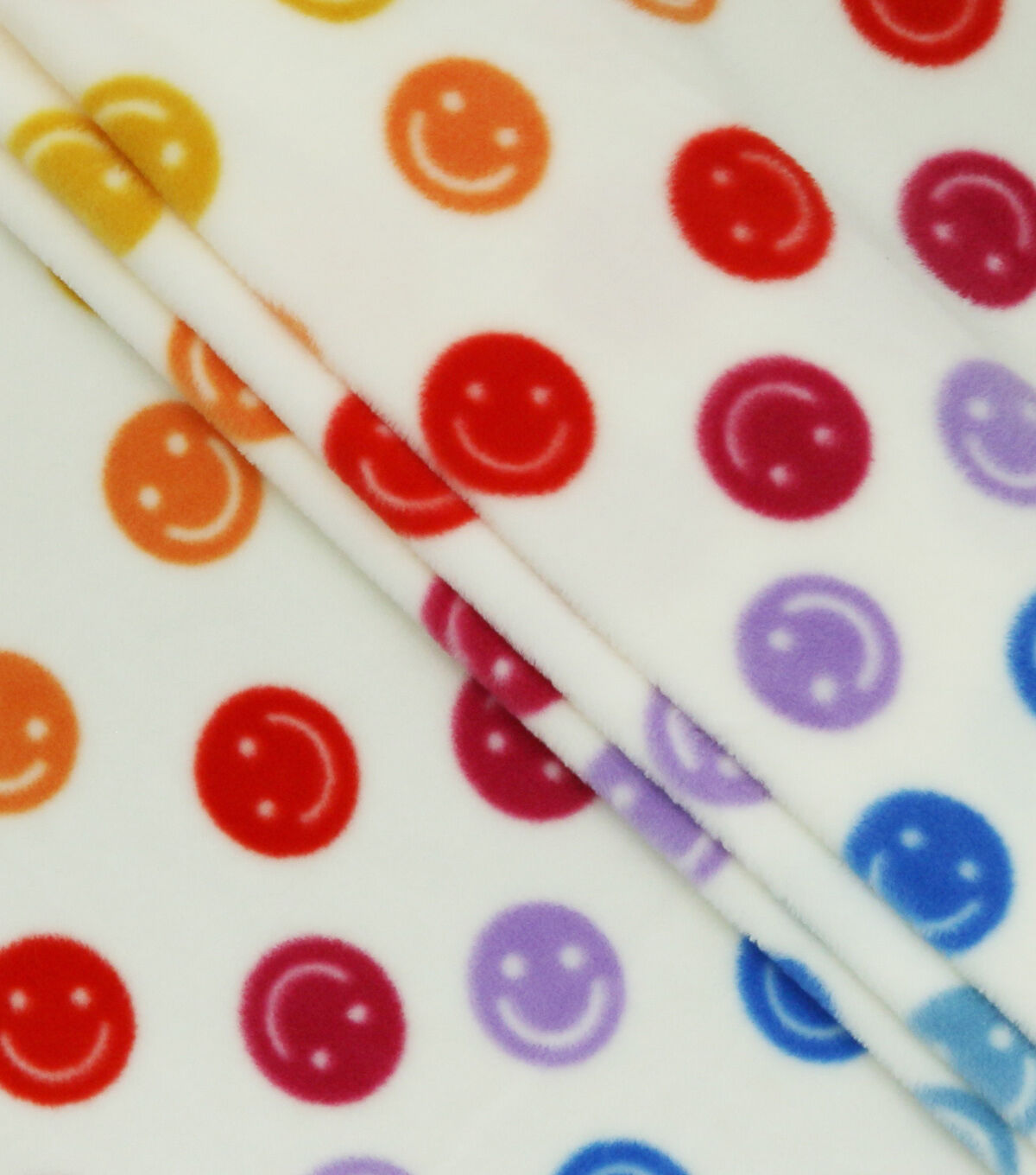 Multicolor Smiley Faces Anti Pill Fleece Fabric
