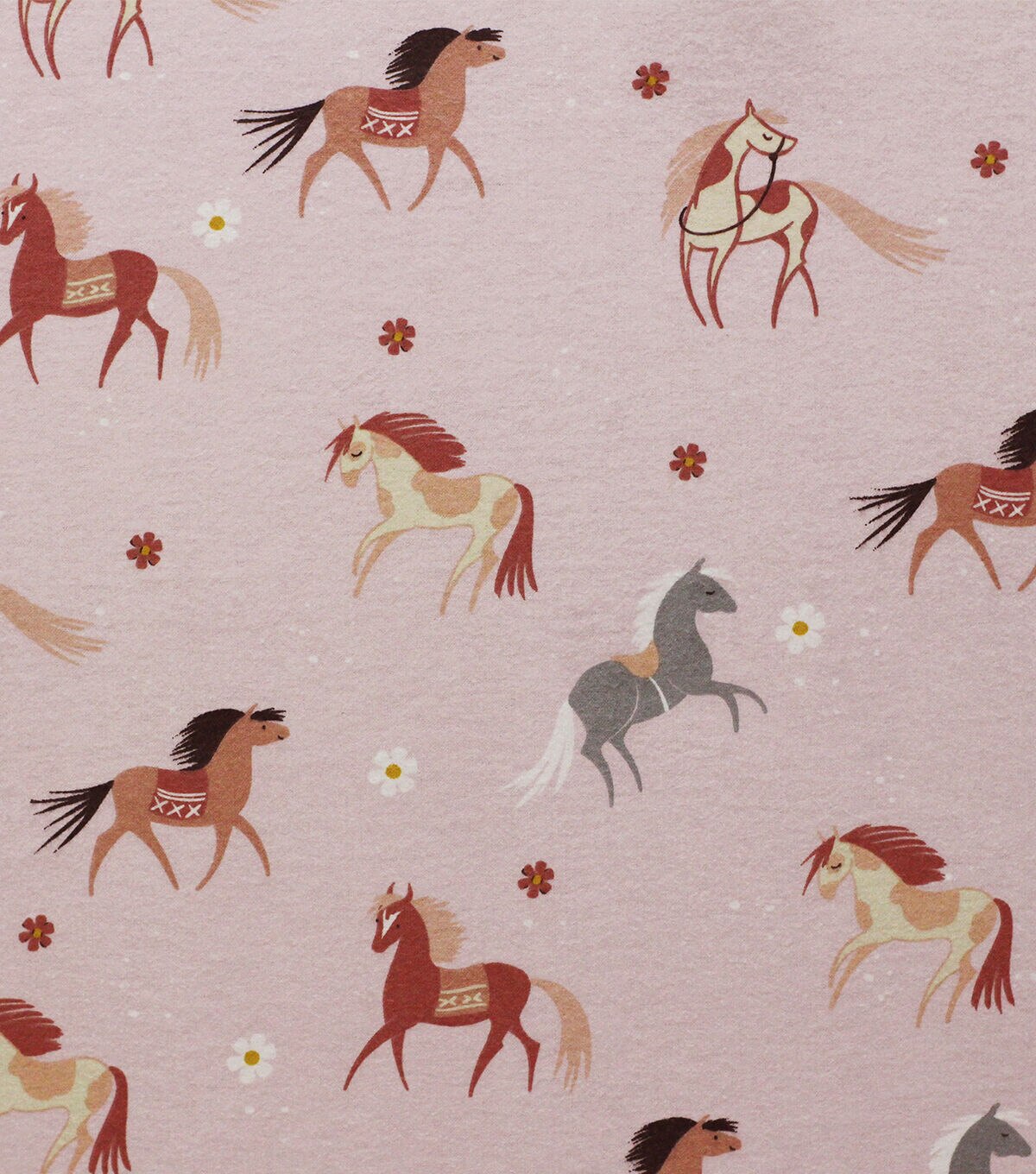 Super Snuggle Pretty Horses Flannel Fabric