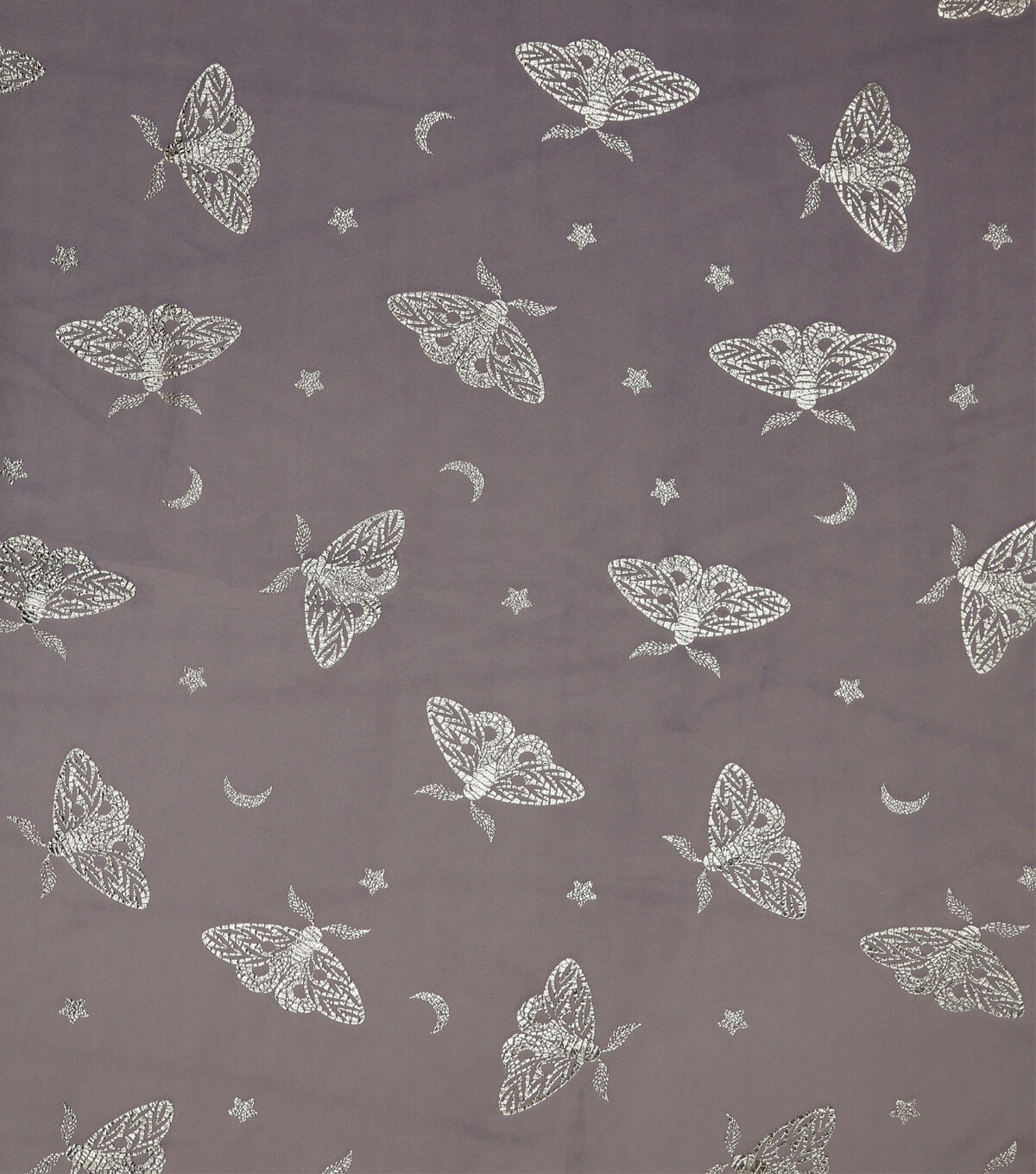 Metallic Butterflies on Purple Pure Plush Fleece Fabric