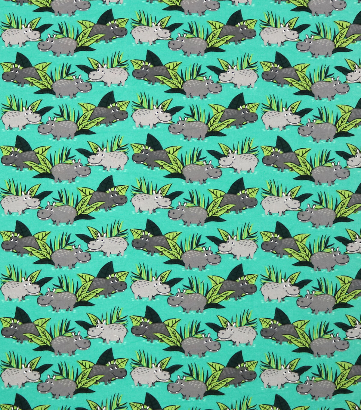 Happy Hippos Super Snuggle Flannel Fabric