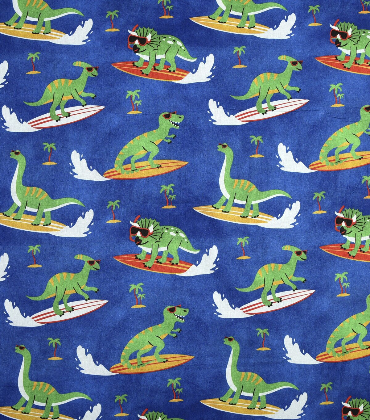 Surfin' Dinos Novelty Cotton Fabric