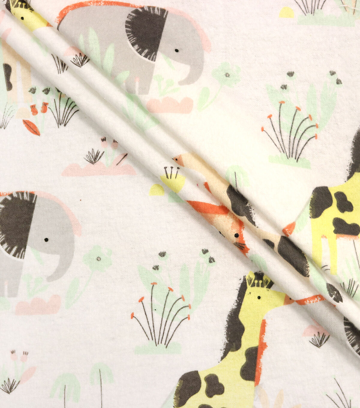 Jungle Animals in Grass Super Snuggle Flannel Fabric