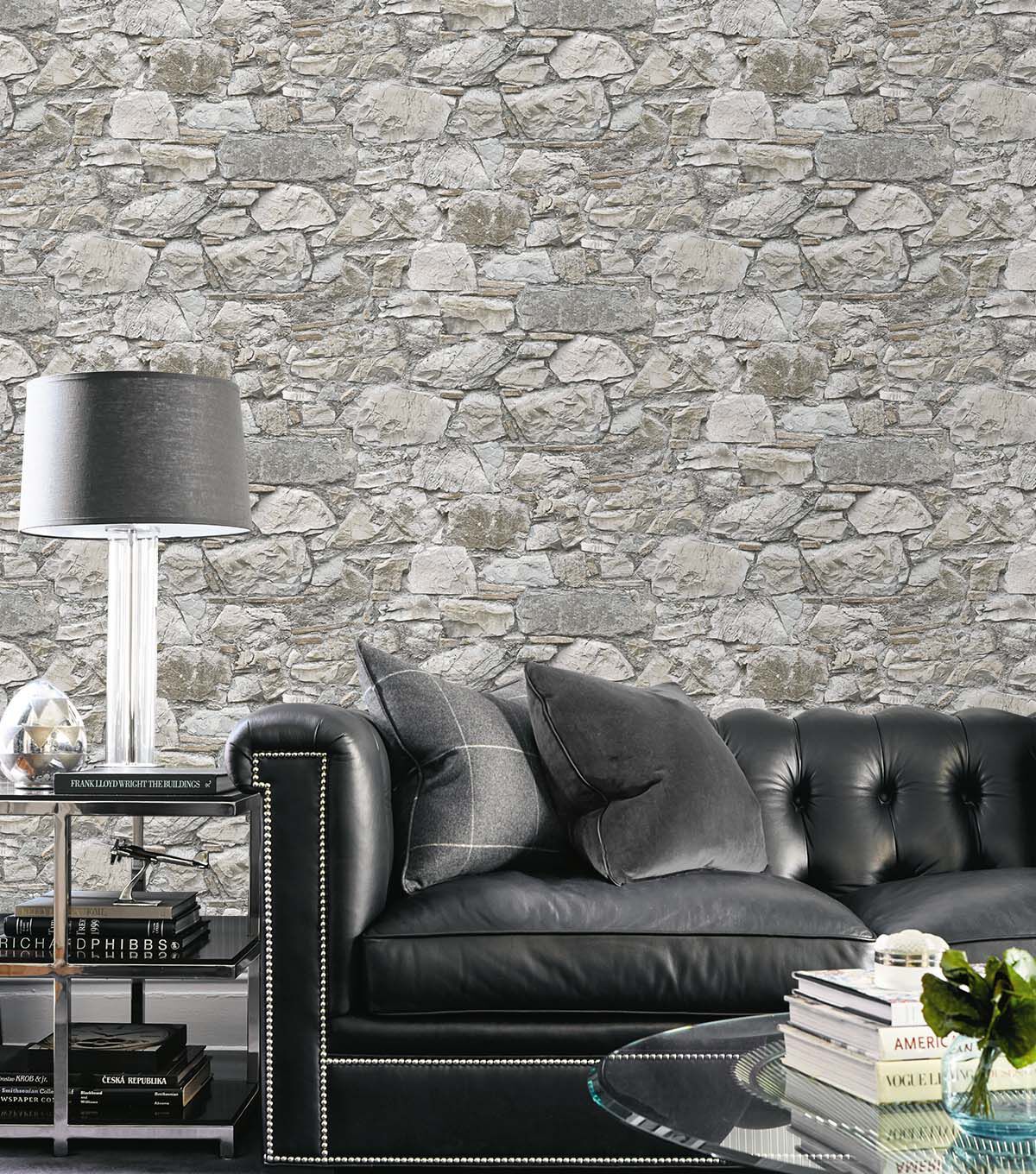 Surface Style 20.5' x 18' Flax Stone's Throw Peel & Stick Wallpaper