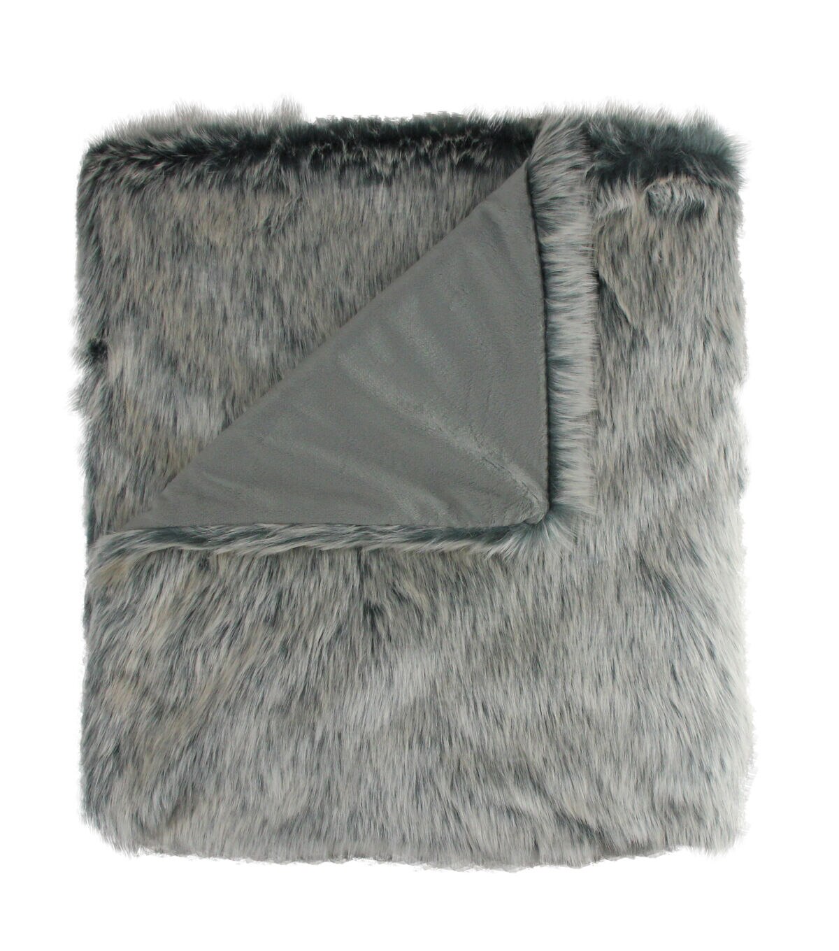 Northlight Faux Fur Gray Solid Rectangular Throw Blanket 50