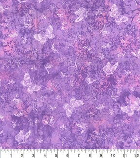 Fabric Traditions Purple Butterflies Cotton Fabric by Keepsake Calico
