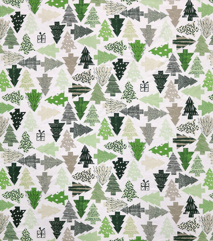 Cutout Trees Super Snuggle Christmas Flannel Fabric