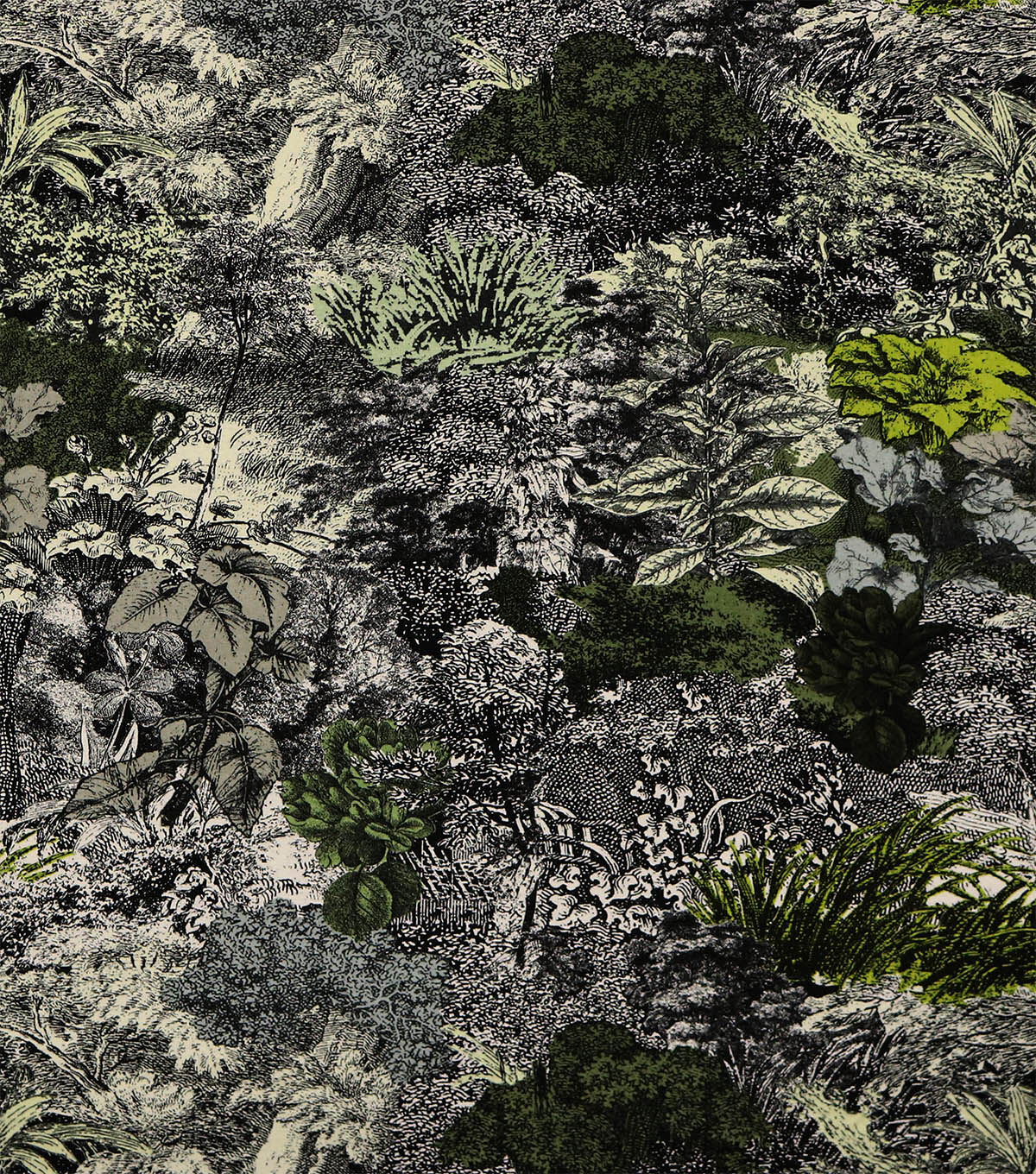 Gray Sketched Landscape Super Snuggle Flannel Fabric