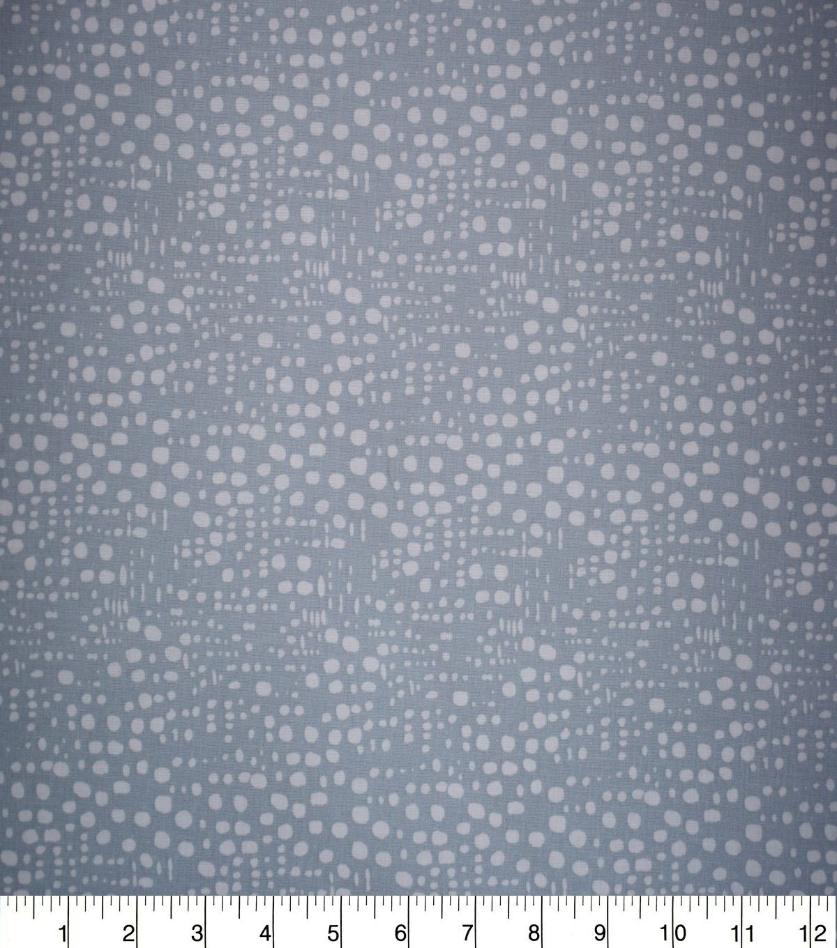 White Funky Dots on Gray Quilt Cotton Fabric by Quilter's Showcase