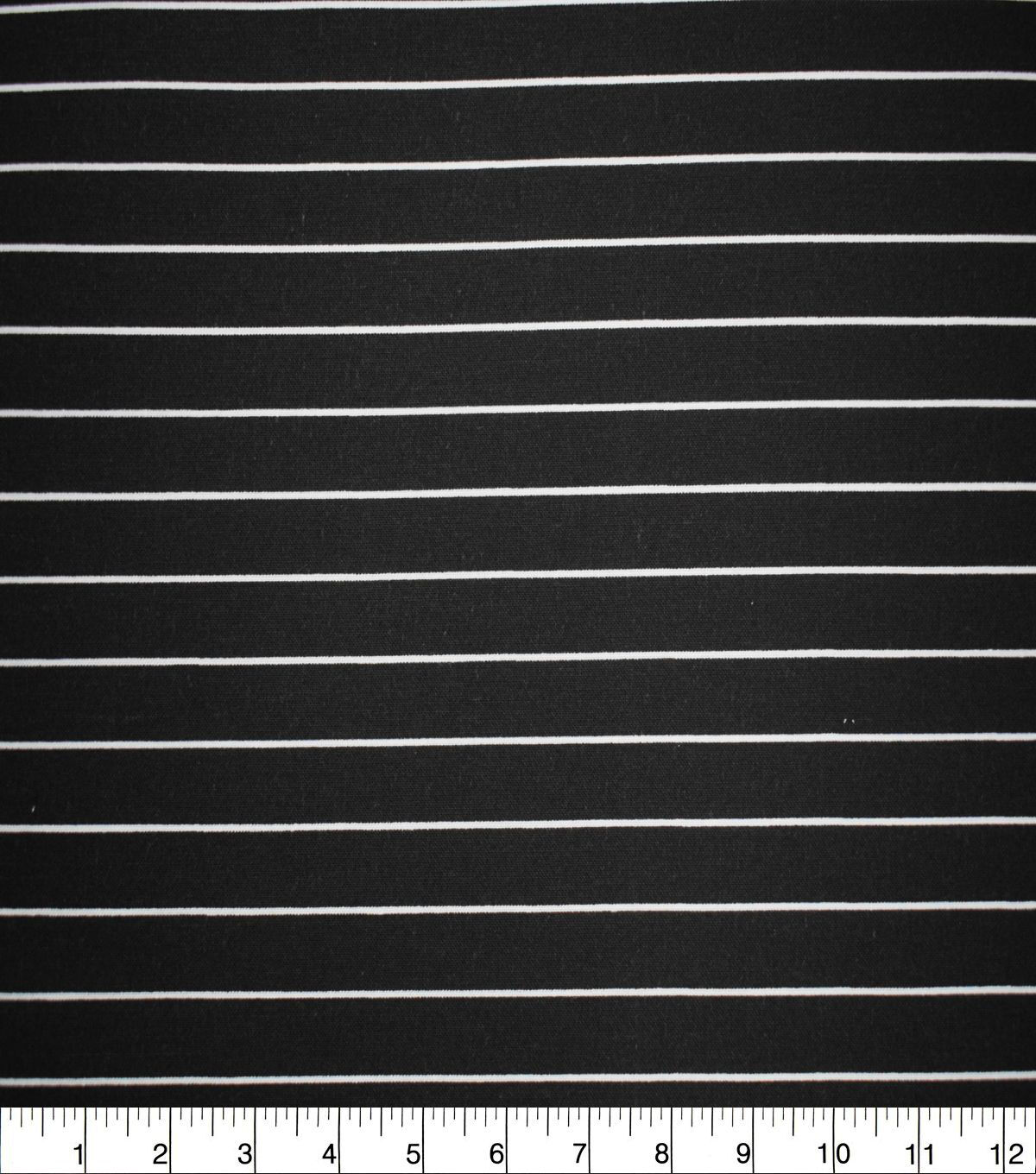 White Stripes on Black Quilt Cotton Fabric by Quilter's Showcase