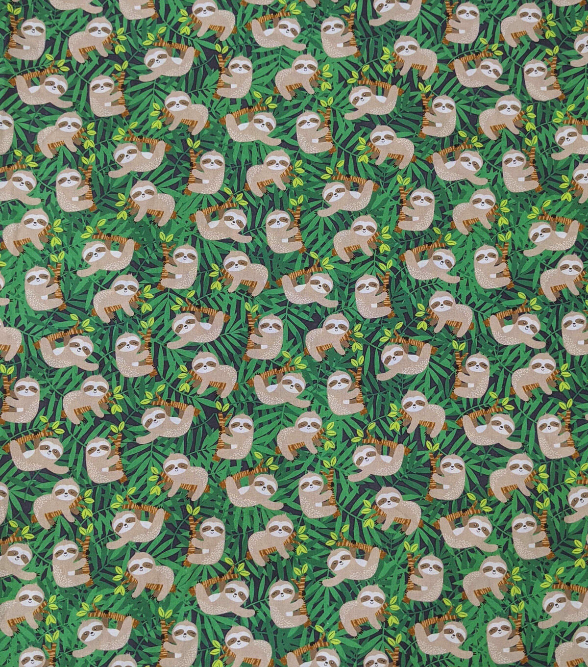 Happy Sloth Life Novelty Cotton Fabric