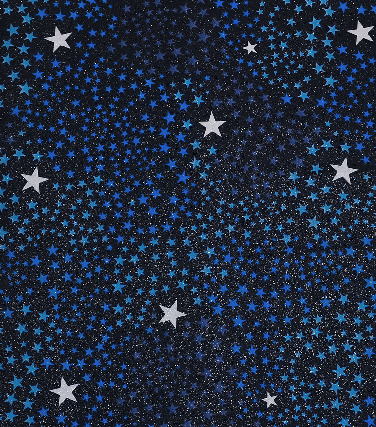 Navy Swirling Stars Quilt Glitter Cotton Fabric by Keepsake Calico