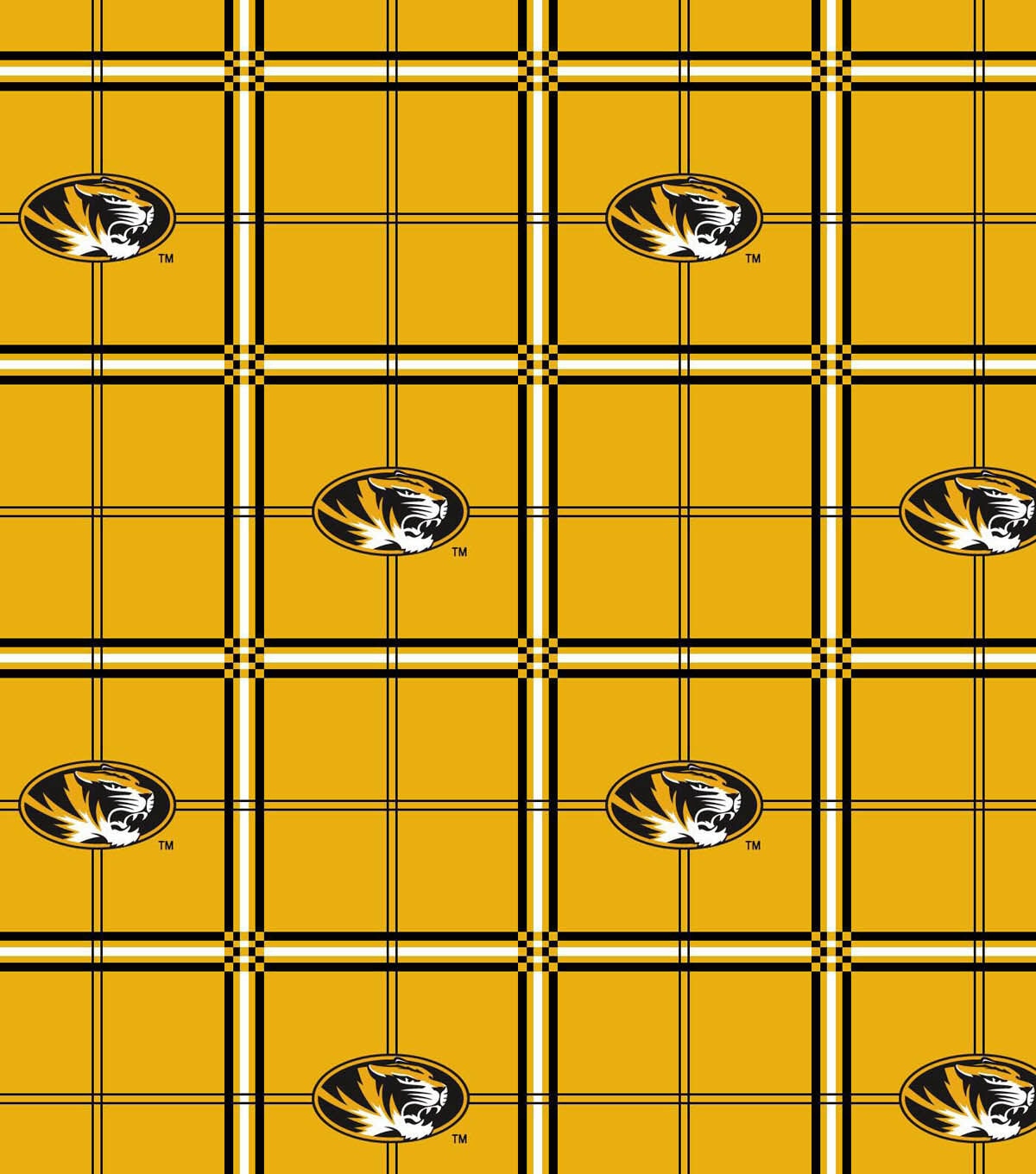University of Missouri Tigers Flannel Fabric 42