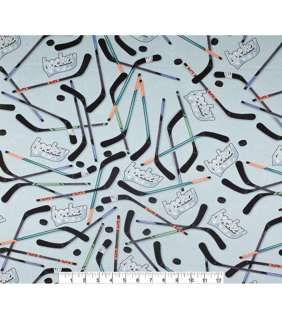 Novelty Cotton Fabric Hockey Ice Rink