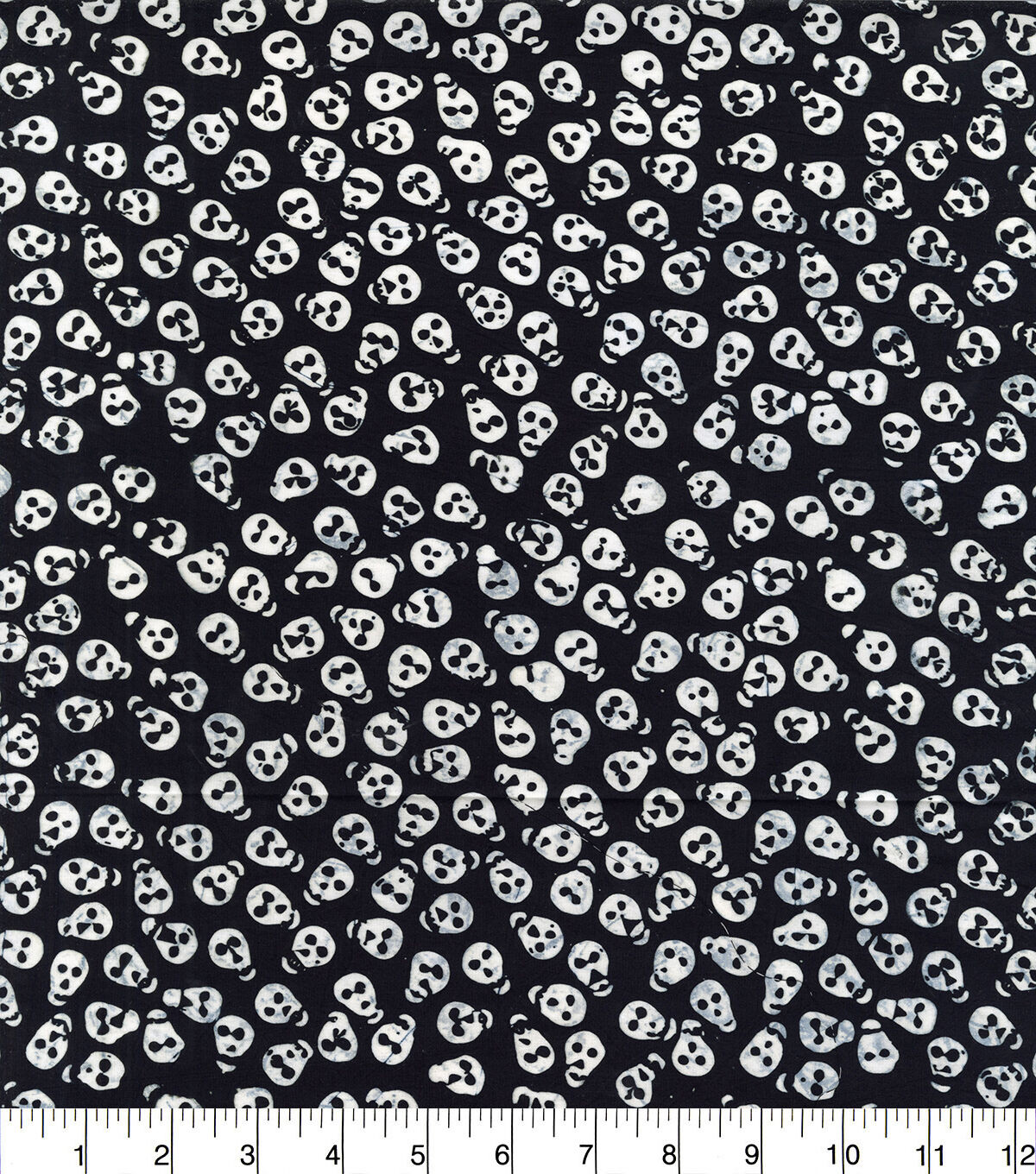 Hi Fashion Skull Batik White Halloween Cotton Fabric