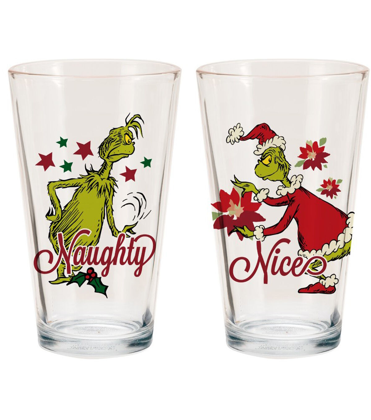 16oz Dr. Seuss Naughty & Nice Glasses 2ct