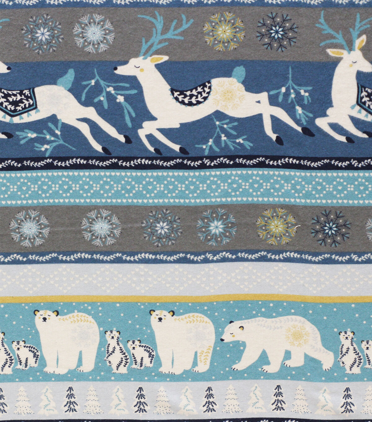 Winter Animal Fair Isle Super Snuggle Christmas Flannel Fabric
