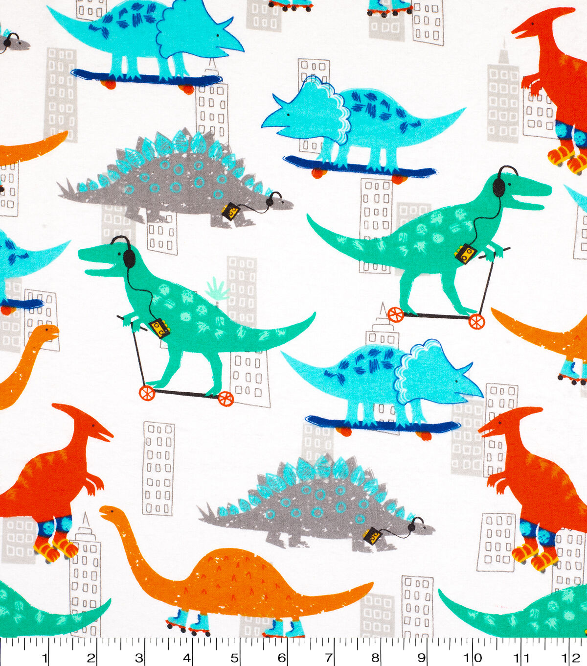 Super Snuggle Flannel Dinos In The City