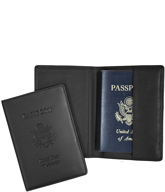Leather Debossed RFID Blocking Passport Jacket