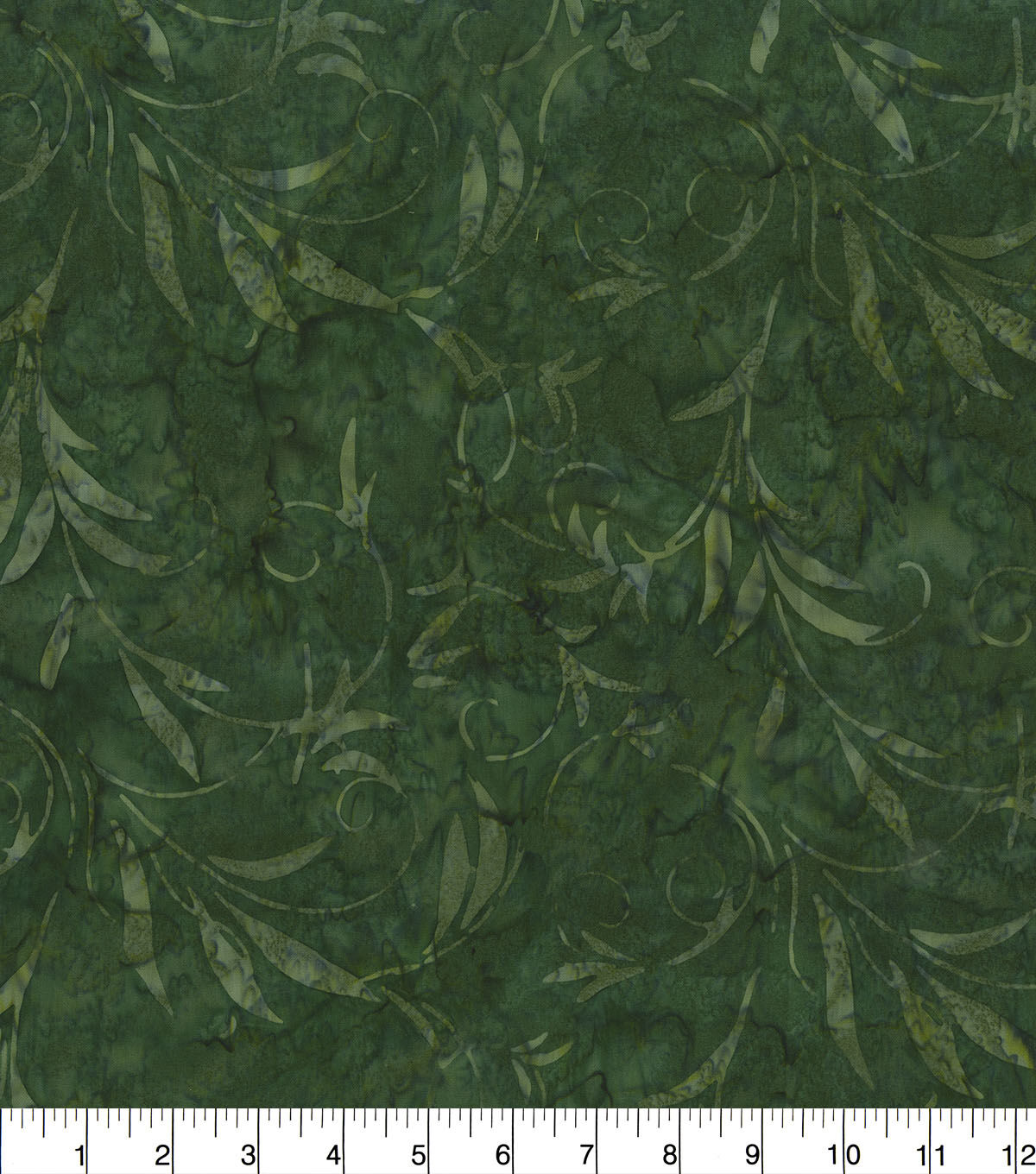Hi Fashion Green Leaves Batik Cotton Fabric