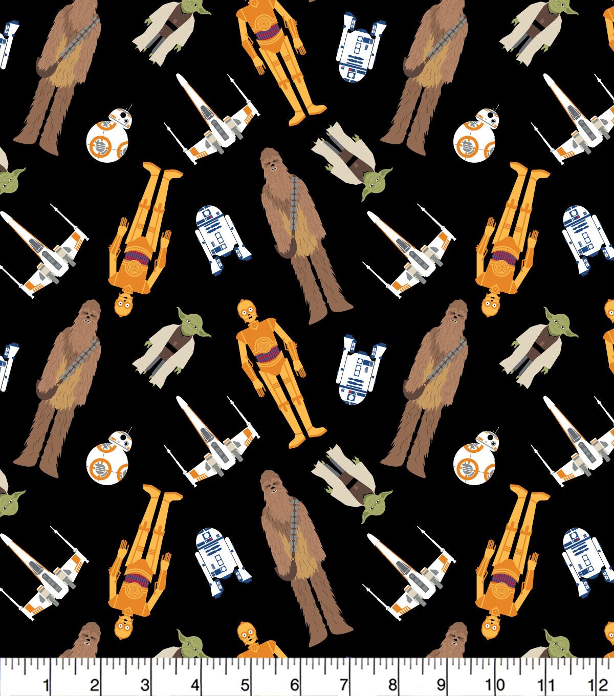 Star Wars Tossed In Space Cotton Fabric