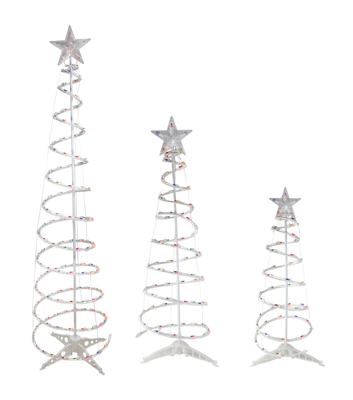 Northlight 3ct Multi-Color Spiral Christmas Trees - 3' 4' and 6'