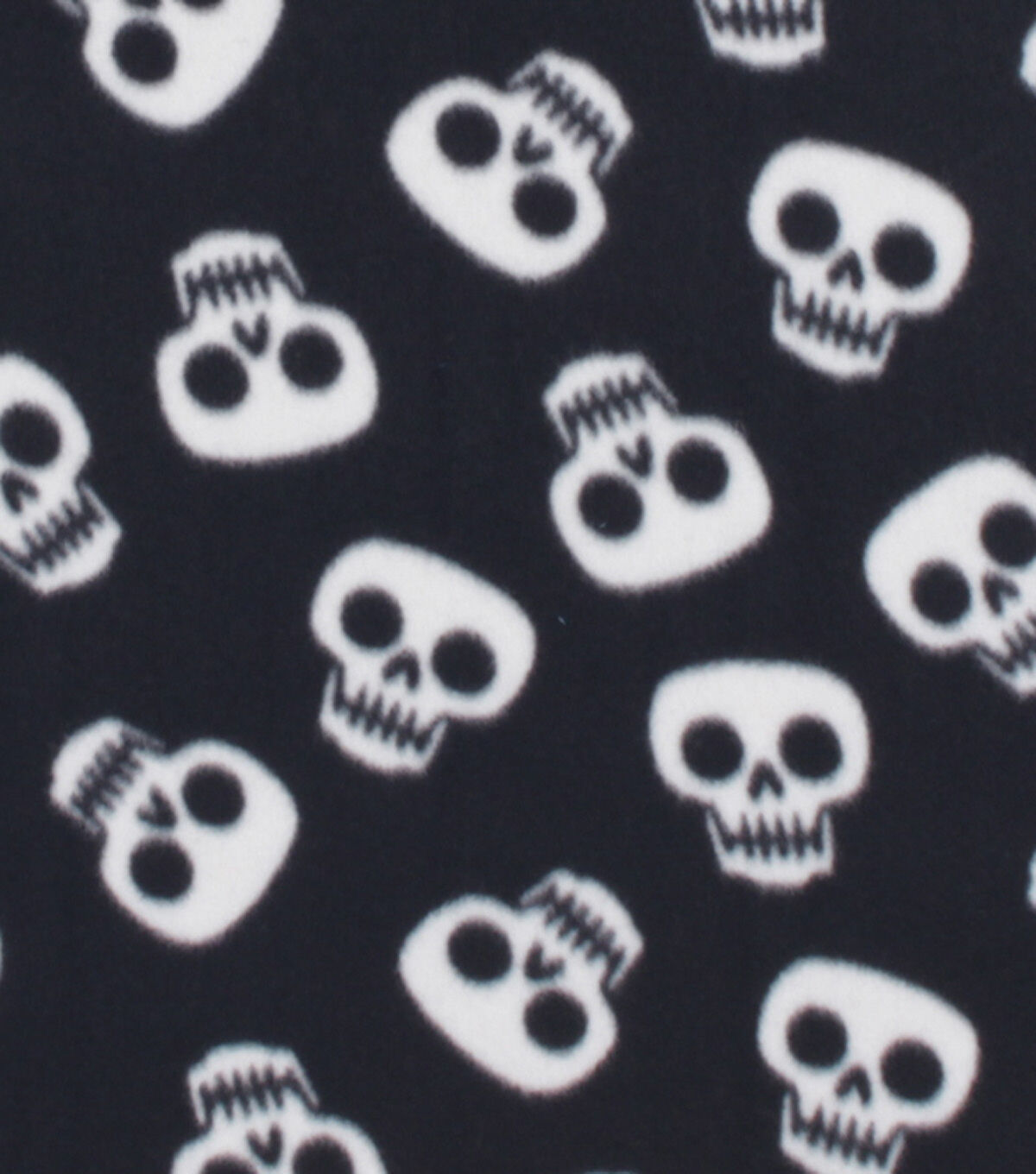 Skulls On Black Blizzard Fleece Fabric