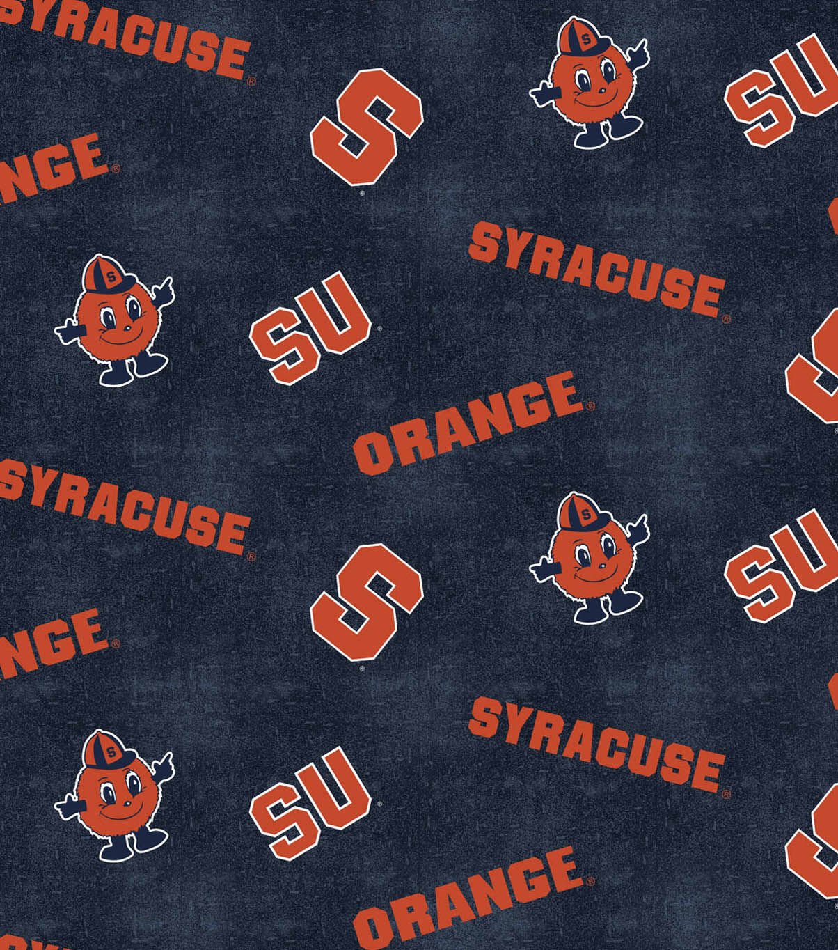 Syracuse University Orange Flannel Fabric 42