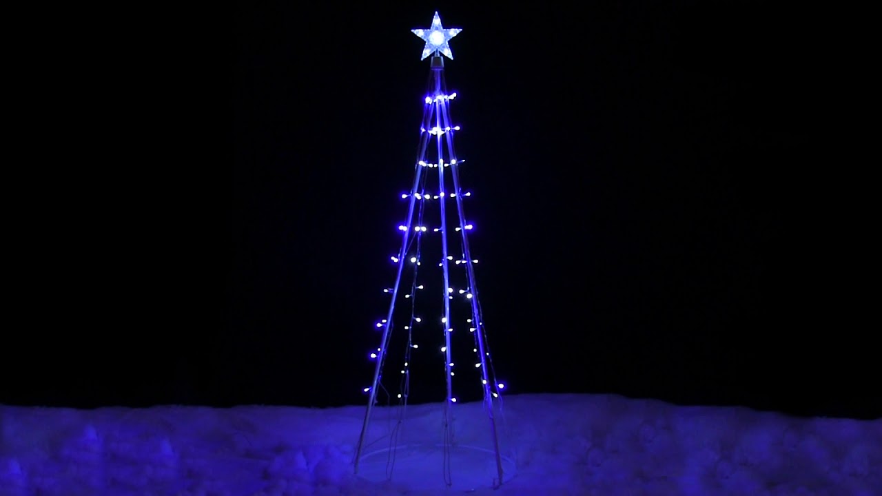 Northlight 5' Blue and White Outdoor LED Twinkling Show Cone Tree