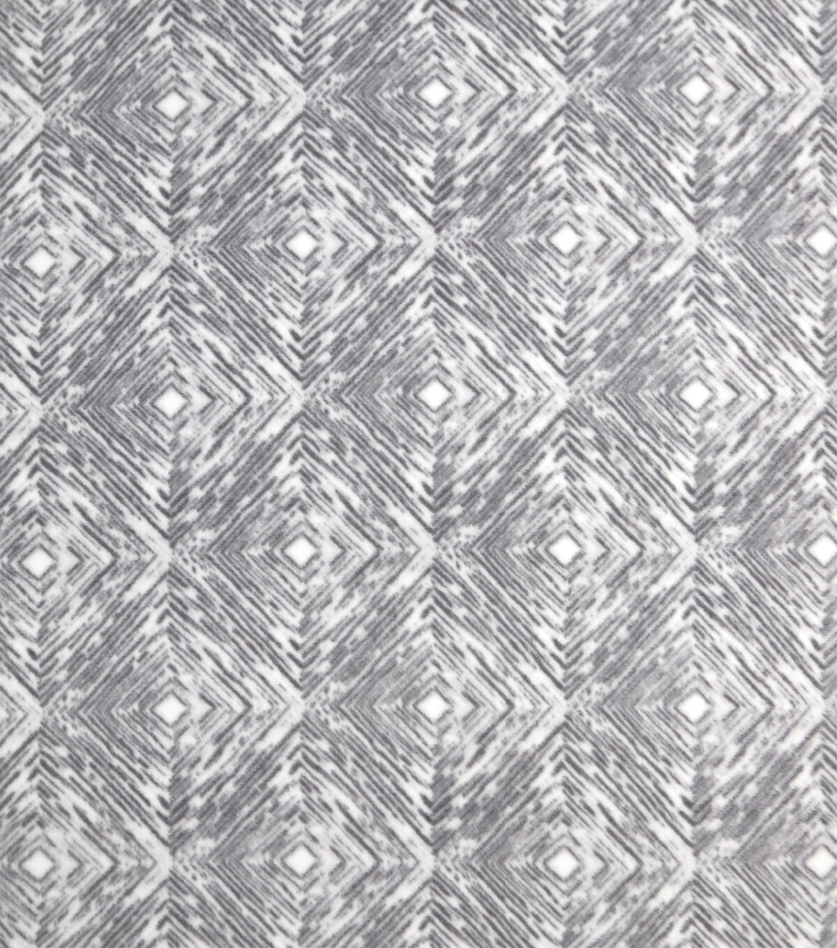 Black & White Distressed Diamonds Anti Pill Fleece Fabric