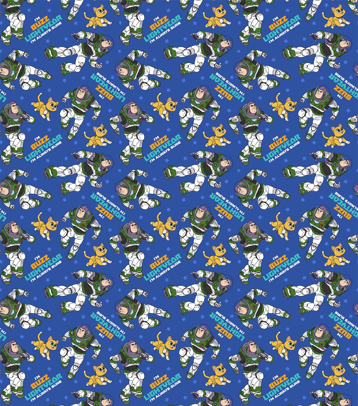 Lightyear Buzz and Sox Disney Cotton Fabric