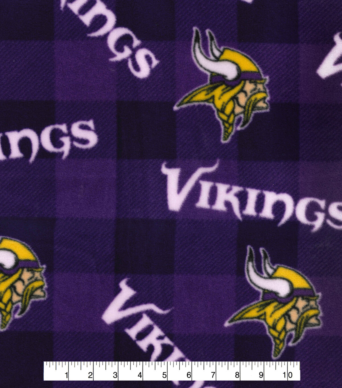 Fabric Traditions Minnesota Vikings Fleece Fabric Buffalo Check