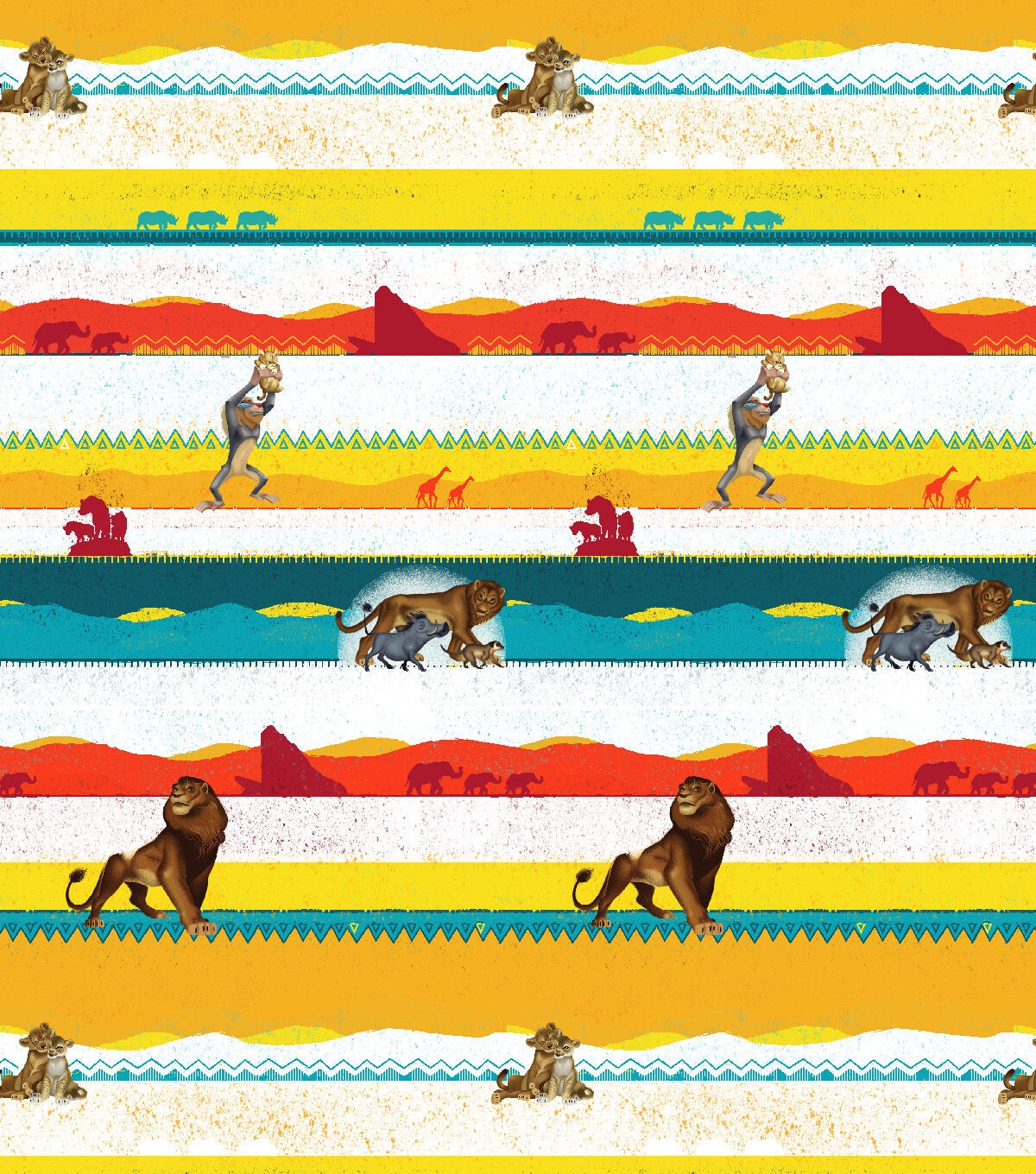 Disney Lion King Cotton Fabric Prideland