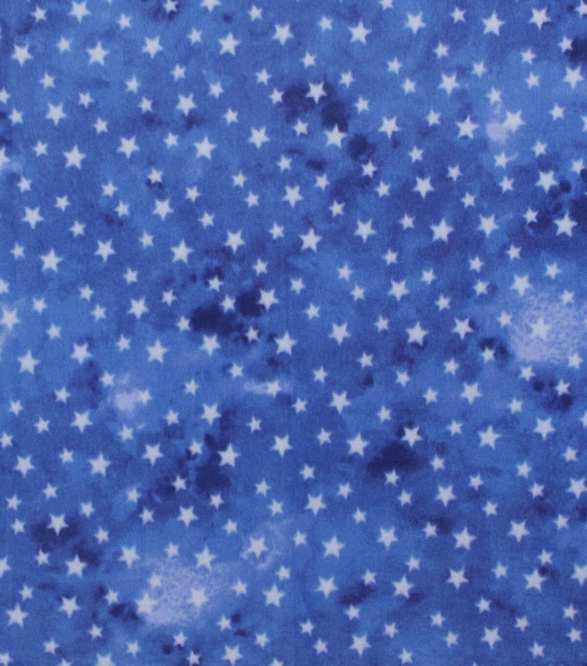 Stars on Blue Tie Dye Anti Pill Fleece Fabric