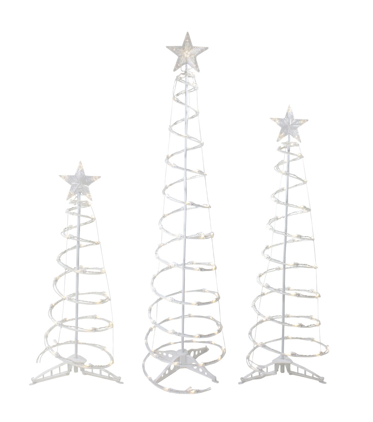 Northlight 3ct LED Warm White Outdoor Spiral Cone Trees 3' 4' and 6'